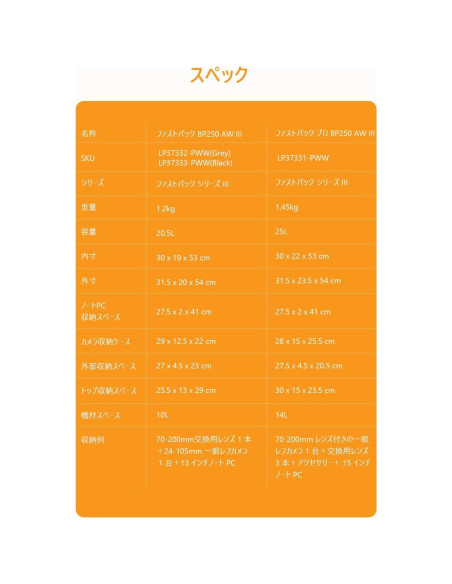 Mochila Lowepro Fastpack BP250AW III 25L Gris para Cámara