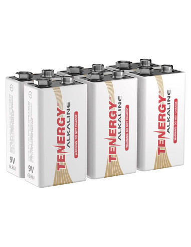 Batería Alcalina Tenergy 9V - Paquete de 6 Unidades