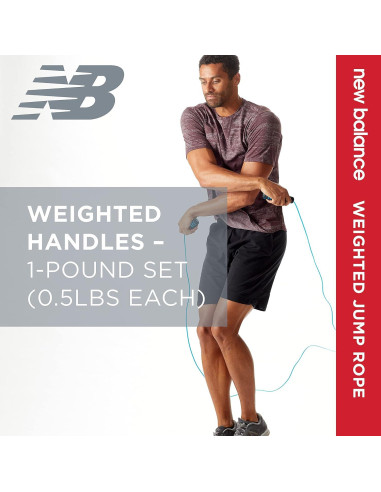 Cuerda de Salto con Peso New Balance 2.74m Ajustable Azul