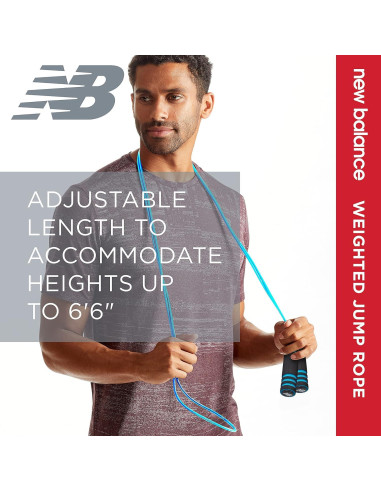 Cuerda de Salto con Peso New Balance 2.74m Ajustable Azul