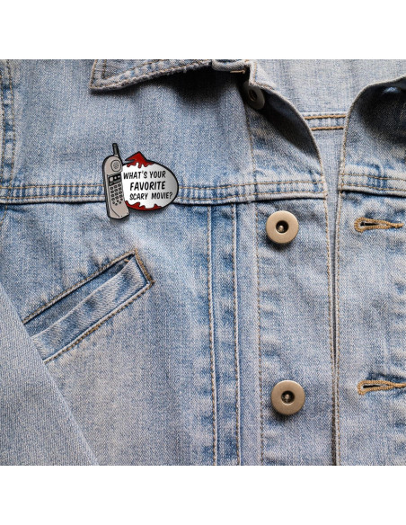 Pin de Esmalte Scream - Teléfono con Frase de Terror