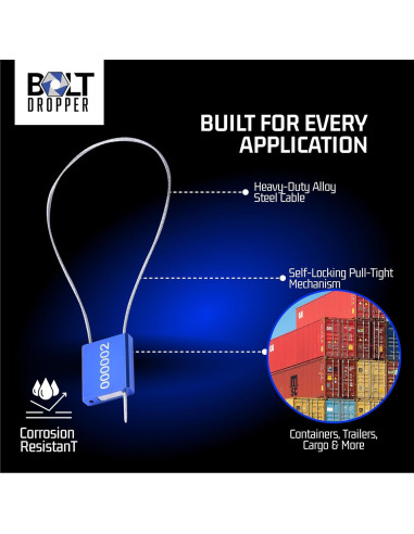 Etiquetas de Seguridad Metálicas Bolt Dropper - 100 Pcs