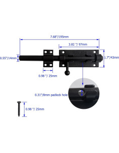 Cerrojo deslizante de 20 cm Proshopping - Acero inoxidable 304 2