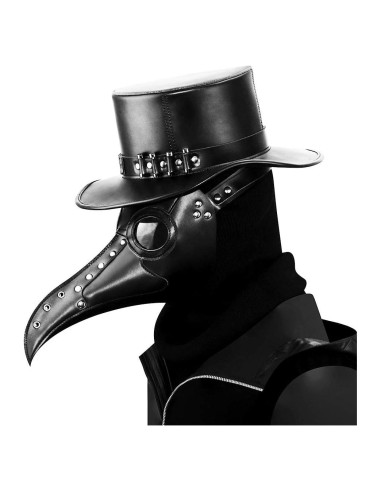 Máscara de Doctor de Plaga Steampunk Azurtis - Cuero PU Negro