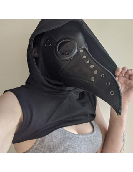 Máscara de Doctor de Plaga Steampunk Azurtis - Cuero PU Negro