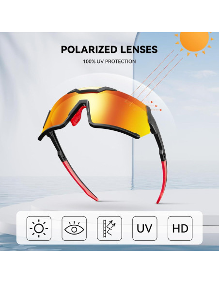 Gafas de Sol Deportivas POPOACTI UV400 Polarizadas para Ciclismo