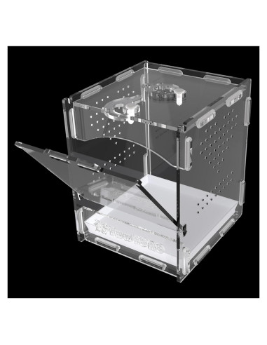 Terrario Acrílico TwwTCRO para Arañas y Reptiles 11.3x12.4x14.5cm