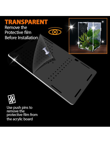 Terrario Acrílico TwwTCRO para Arañas y Reptiles 11.3x12.4x14.5cm