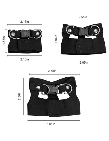 Conjunto Arnés y Correa Ajustable para Dragón Barbudo - Negro
