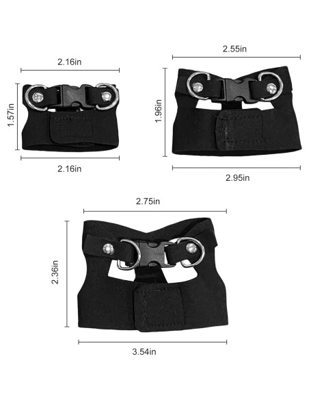 Conjunto Arnés y Correa Ajustable para Dragón Barbudo - Negro