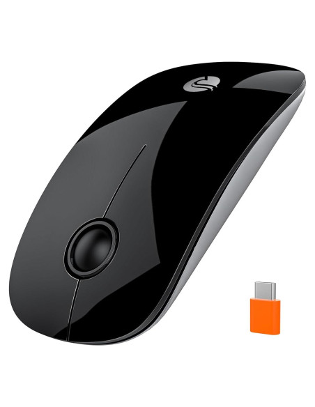 RAPIQUE R306C Ratón Inalámbrico USB-C Silencioso Negro