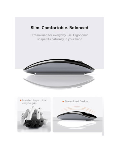 RAPIQUE R306C Ratón Inalámbrico USB-C Silencioso Negro