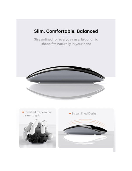 RAPIQUE R306C Ratón Inalámbrico USB-C Silencioso Negro