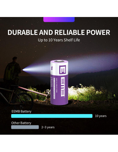 Batería de Litio EEMB CR123A 3V Paquete de 4 1700mAh