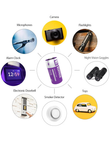 Batería de Litio EEMB CR123A 3V Paquete de 4 1700mAh