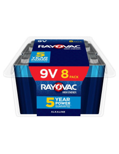 Baterías Alcalinas Rayovac 9V Alta Energía - Paquete de 8