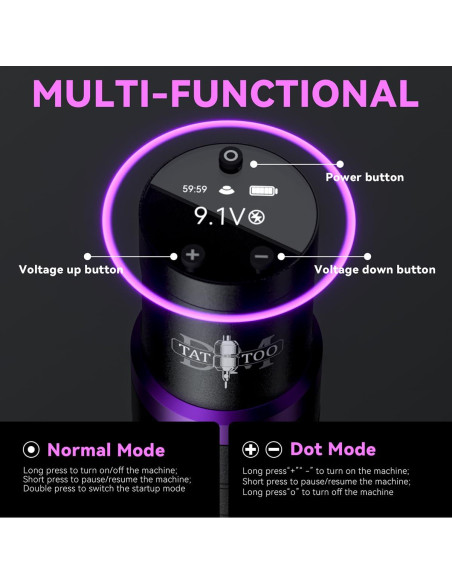 Máquina de Tatuaje Inalámbrica DMTATTOO con Pantalla LED