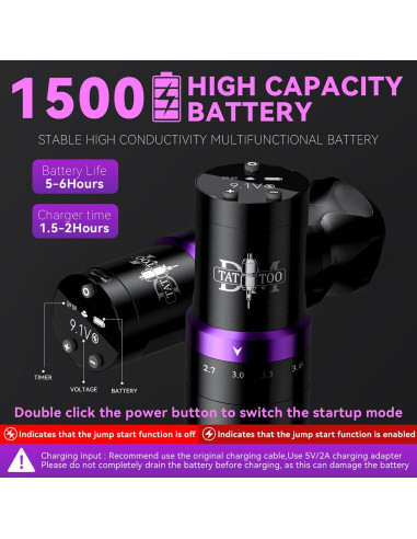 Máquina de Tatuaje Inalámbrica DMTATTOO con Pantalla LED