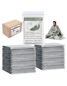 Manta de Emergencia Mylar MIXIAO - Paquete de 50 Unidades