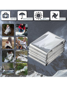 Manta de Emergencia Mylar MIXIAO - Paquete de 50 Unidades 2