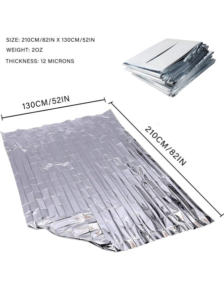 Manta de Emergencia Mylar MIXIAO - Paquete de 50 Unidades