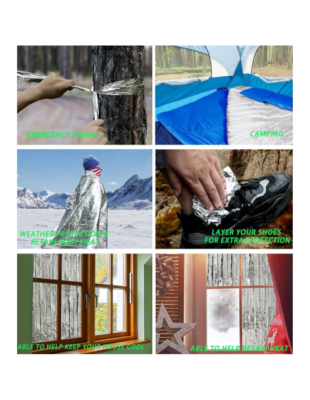 Manta de Emergencia Mylar MIXIAO - Paquete de 50 Unidades