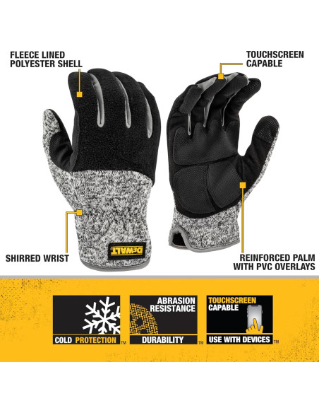 Guantes de Forro Polar DEWALT DPG751 Unisex Talla XL