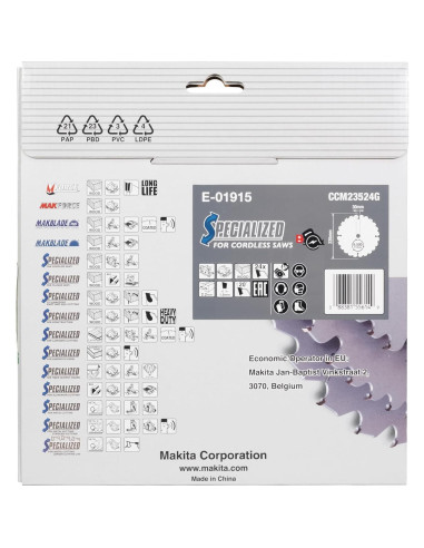 Hoja de sierra circular Makita E-01965 24T 23.5 cm Carburo