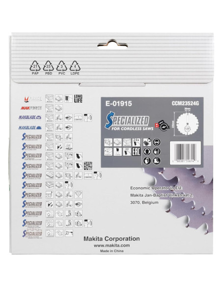 Hoja de sierra circular Makita E-01965 24T 23.5 cm Carburo