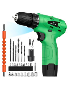 Taladro Inalámbrico Tegatok 12V con Batería y Cargador