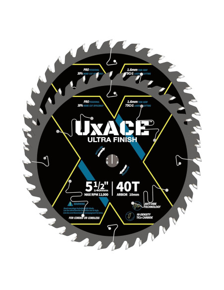 Hoja de Sierra Circular UXACE 13.97 cm 40 Dientes Carburo 2 Pcs