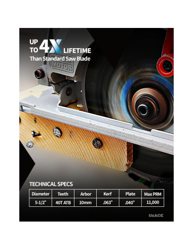 Hoja de Sierra Circular UXACE 13.97 cm 40 Dientes Carburo 2 Pcs