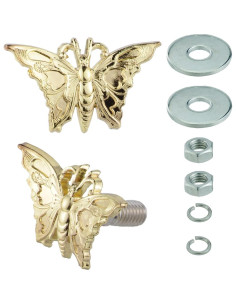 Tornillos Antirrobo para Placa de Licencia Temzzer - 2 Pcs Oro 2