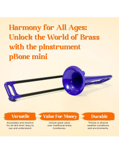 Trompeta Mini pBone Azul para Niños - Ligera y Ergonómica 2