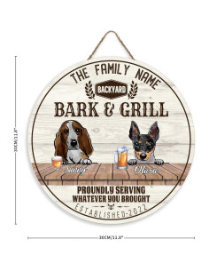 Cartel Redondo Personalizado SILYHEART 30.48 cm Jardín Bienvenida 2