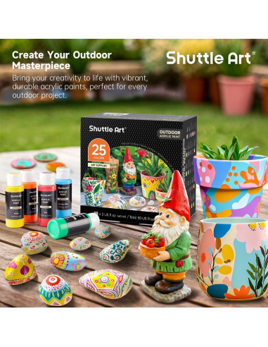 Conjunto de Pintura Acrílica Exterior Shuttle Art 25 Colores 60ml