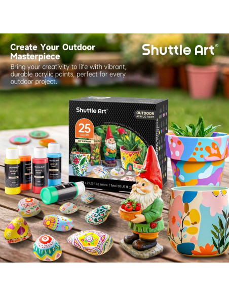 Conjunto de Pintura Acrílica Exterior Shuttle Art 25 Colores 60ml