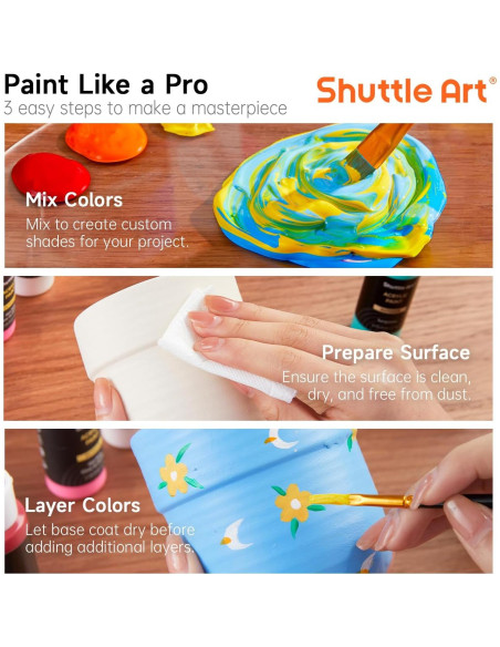 Conjunto de Pintura Acrílica Exterior Shuttle Art 25 Colores 60ml