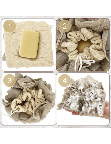 3 Piezas Soporte Jabón Lufa PKRFCJ Exfoliación Suave