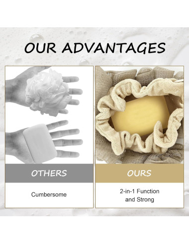 3 Piezas Soporte Jabón Lufa PKRFCJ Exfoliación Suave