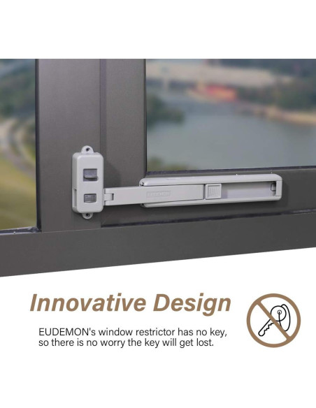 Cerradura de Ventana EUDEMON Limitador Seguridad Infantil 7cm