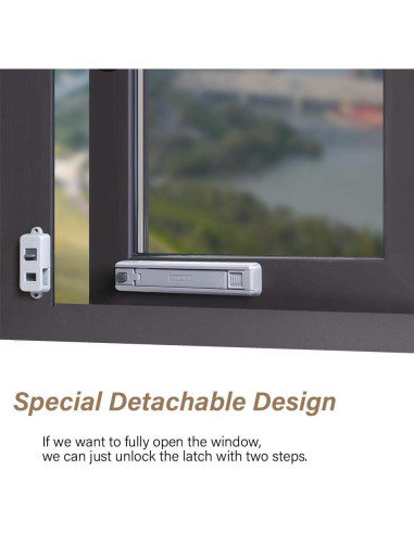 Cerradura de Ventana EUDEMON Limitador Seguridad Infantil 7cm