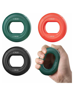 Entrenador de Fuerza de Agarre AIKESIWAY - 3 Anillos Silicona 30-80lbs