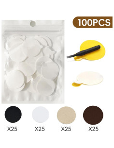 100 Círculos Adhesivos Suaves para Micrófonos Lavalier - 25mm 2