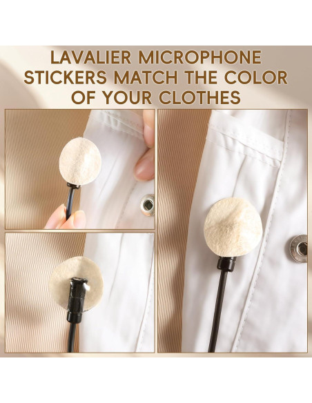 100 Círculos Adhesivos Suaves para Micrófonos Lavalier - 25mm