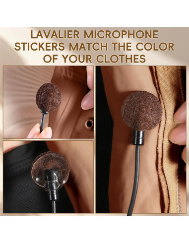 100 Círculos Adhesivos Suaves para Micrófonos Lavalier - 25mm