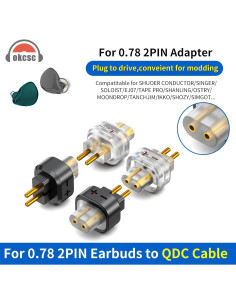 Adaptador de Auriculares QDC 2PIN a 0.78 2PIN Negro OKCSC 2