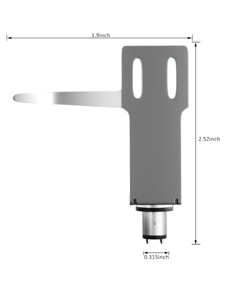 Cabezal de Phono Universal Monosaudio Aluminio Plata con Cables