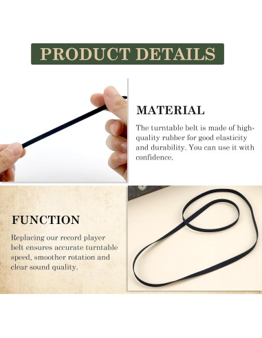 Correa de Repuesto para Tocadiscos UPIQNG AT-PL50/AT-LP60 - Goma