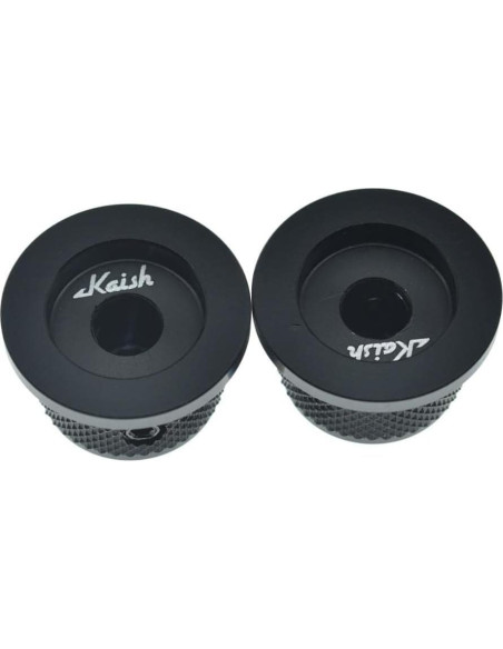 Perillas de Potenciómetro KAISH 2pcs 1/4" Aluminio Negro